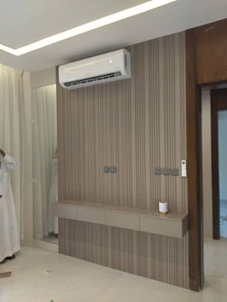 ديكور خلفية شاشة غرفة النوم معا تركيب مرايات